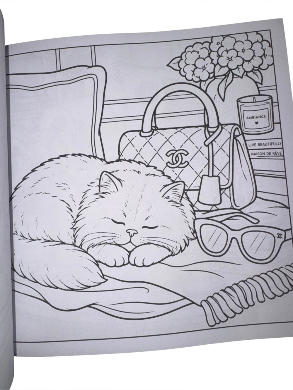Cozy Cats Adult Coloring Book - Coral & Cream Cover - Picture 6 of 6